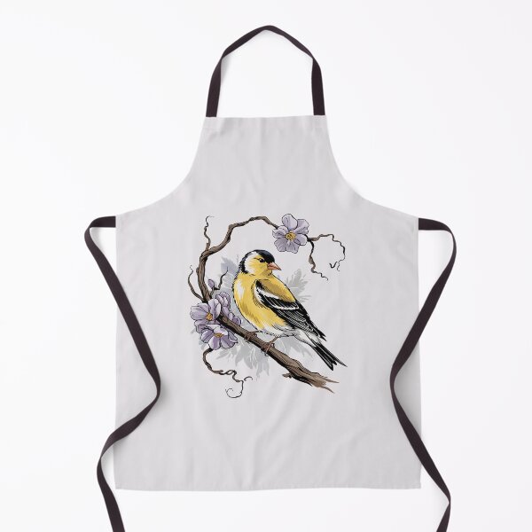 Item preview, Vintage Goldfinch on Branch with Violet Florals designed and sold by BirdsnStuff.