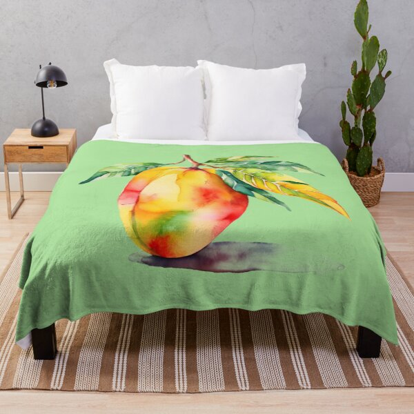 Item preview, Tropical Mango – Watercolor Painting of a Ripe Fruit with Leaves designed and sold by CharmingGarden.