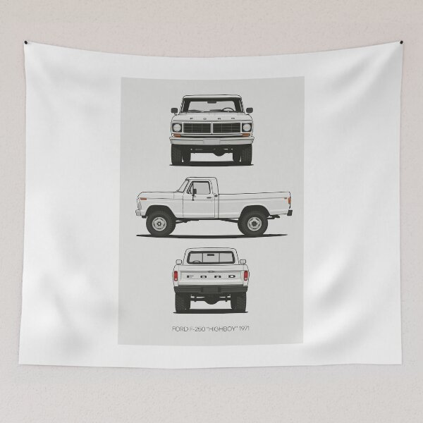 Item preview, 1971 Ford F-250 “Highboy” Pickup Truck Illustration – Classic 4x4 Vintage Truck Art designed and sold by TheArtOfCar.