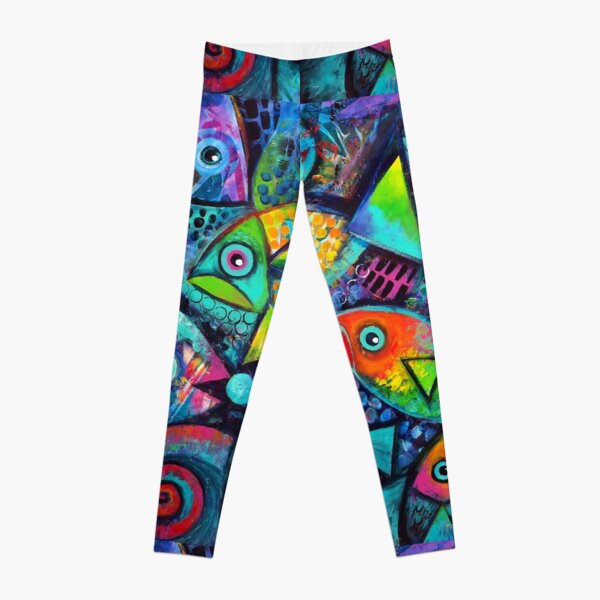 Hello fishies ( revised) Leggings for Sale by Karin Zeller