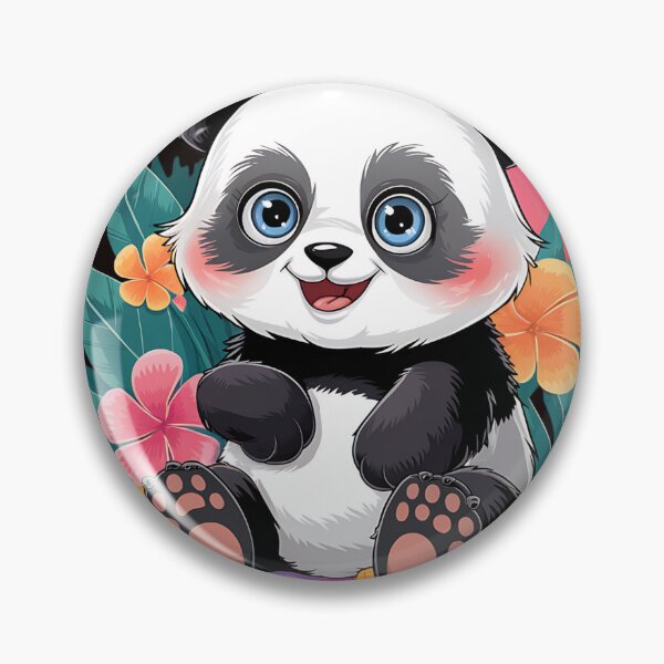 Item preview, Panda Sitting Among Flowers designed and sold by MAKOPOKOShop.