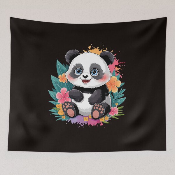 Item preview, Panda Sitting Among Flowers designed and sold by MAKOPOKOShop.