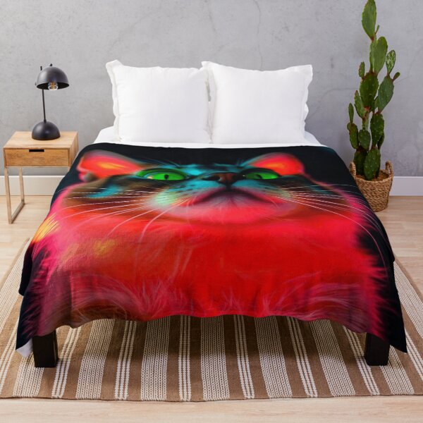 Item preview, Neon Cyber Cat – Glowing Kitty Under the Night Sky designed and sold by apoknight.