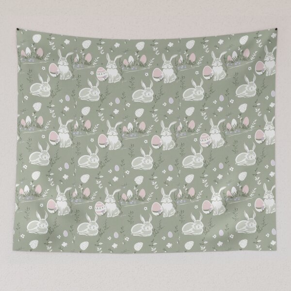 Item preview, Seamless Easter Bunny Pattern – Cute Spring Eggs and Flowers Design designed and sold by bvdesignart.