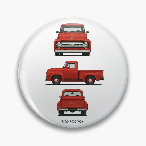Item preview, 1956 Ford F-100 Classic Pickup | Retro Red Truck Blueprint designed and sold by TheArtOfCar.