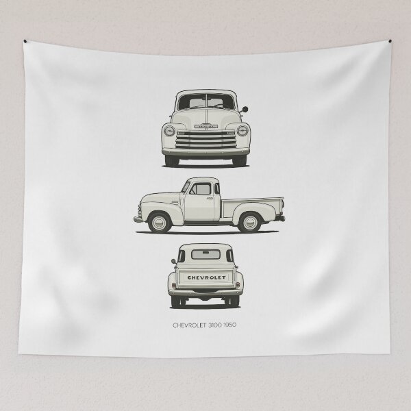Item preview, Vintage Chevrolet 3100 Pickup Truck 1950 – Classic Retro White Pickup Design designed and sold by TheArtOfCar.