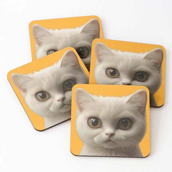 Item preview, Woly - 3D Persian Chinchilla Cat – Elegant White Fur & Big Round Eyes designed and sold by iamwonderkitty.