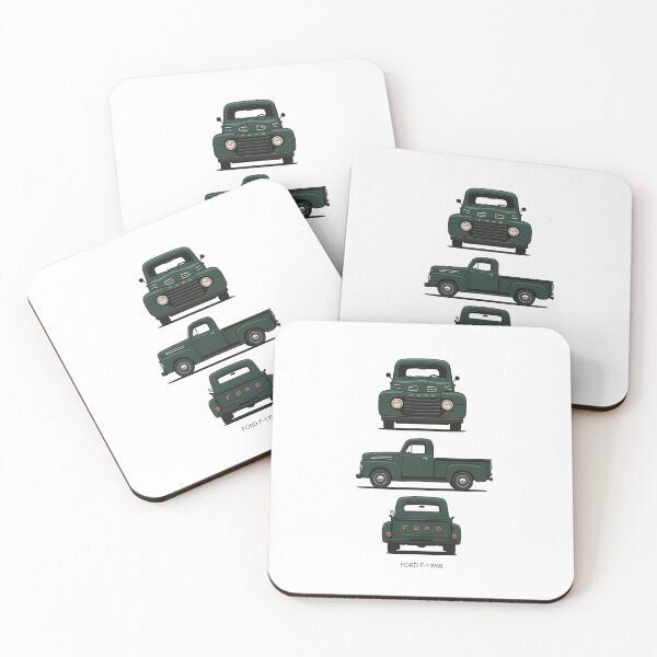 Item preview, 1948 Ford F-1 Classic Pickup Truck – Vintage Green Ford Side and Front View  designed and sold by TheArtOfCar.