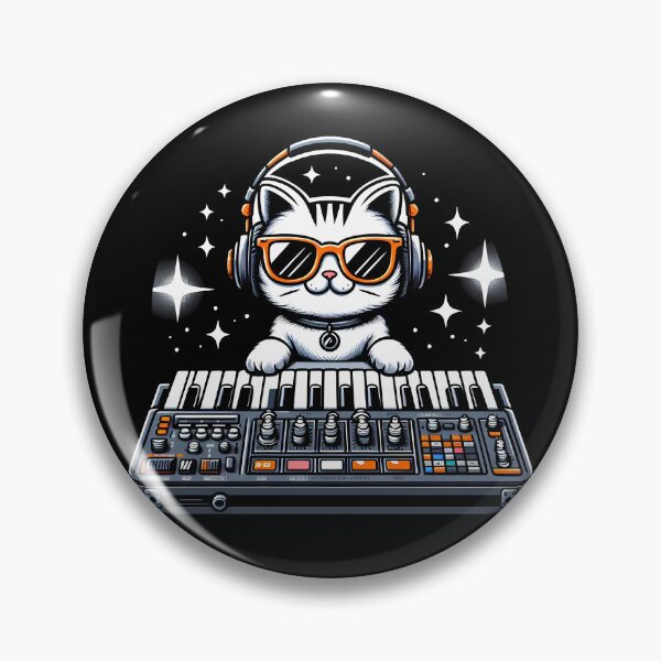 Item preview, Cat Synthesizer designed and sold by Funny Vintage Stickers And T-Shirts.