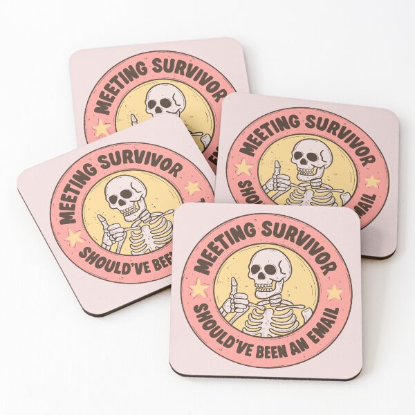 Item preview, Meeting Survivor Badge – Funny Skeleton Work Quote designed and sold by Jess.a.creates.