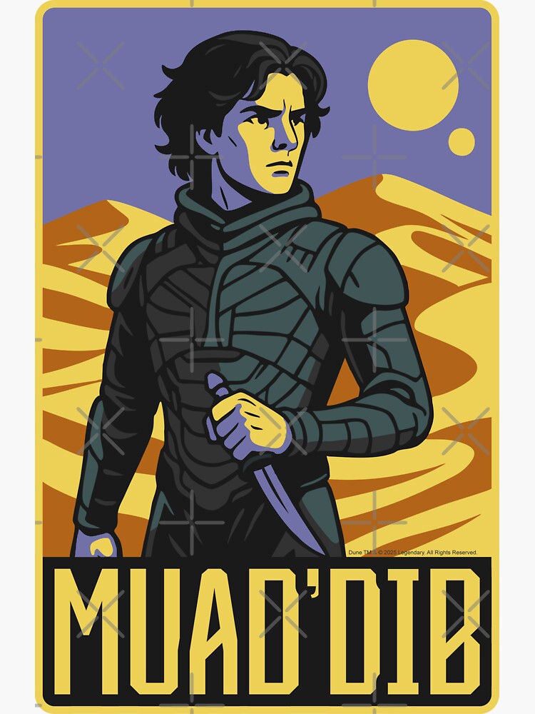 Thumbnail 3 of 3, Sticker, Dune Muad Dib Retro designed and sold by wolfkin-design.