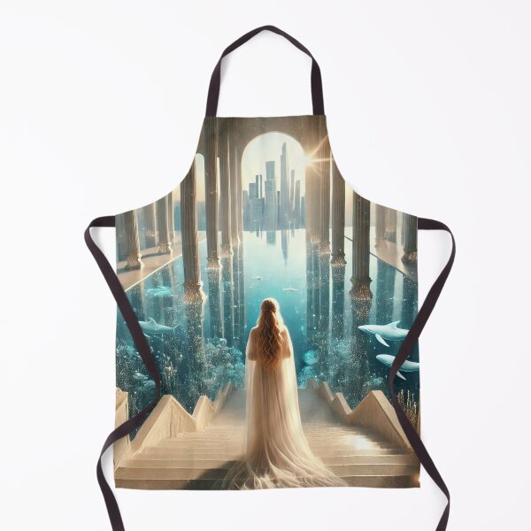 Item preview, Fantasy Girl in Golden Palace Over Ocean with Whales and City View designed and sold by carries-anatomy.