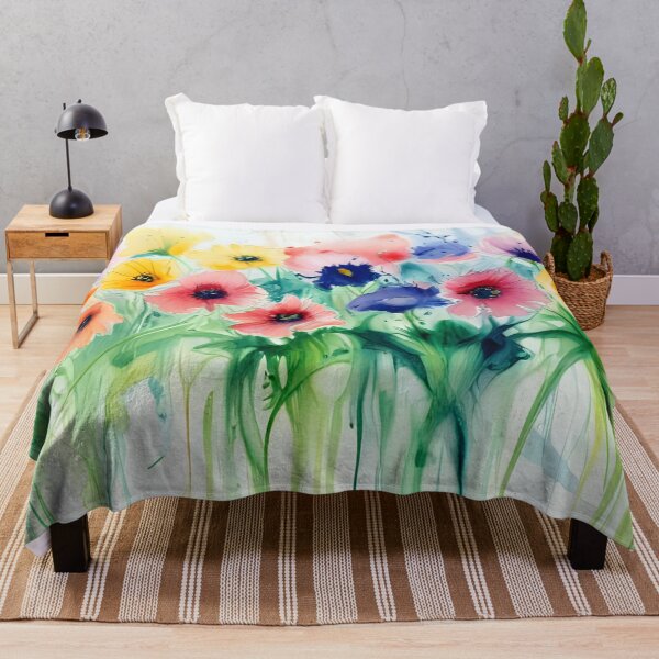 Artikelvorschau, Bunte Anordnung der Blumen - Mohnblumen Aquarellmalerei entworfen und verkauft von LumiAnCreations.