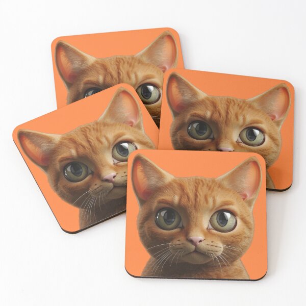 Item preview, Illy - 3D Short Hair Ginger Cat Face – Cute Orange Kitty with Big Eyes designed and sold by iamwonderkitty.