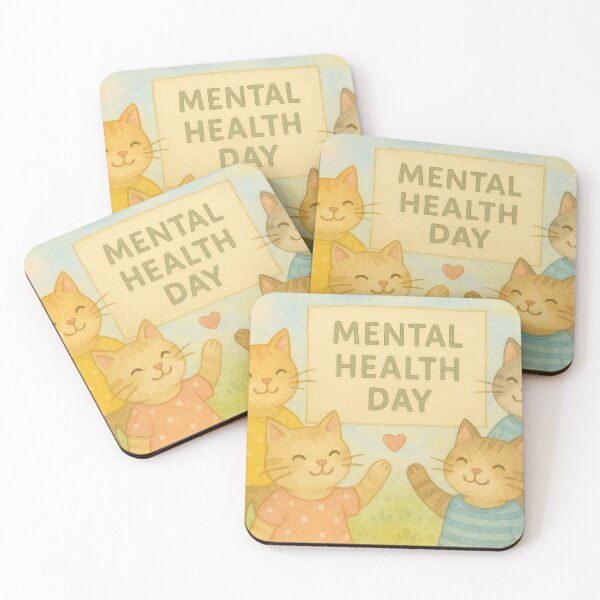 Item preview, Funny cats celebrate Mental Health Day designed and sold by Mauswohn.