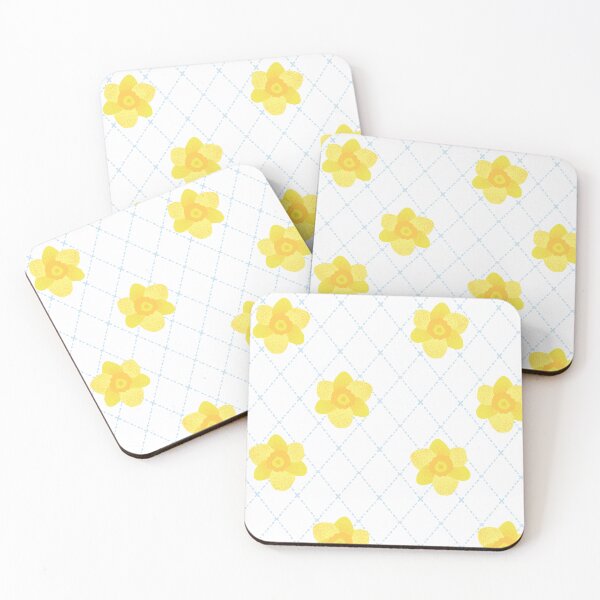 Item preview, Daffodils Floral Diamond Lace Print 1 - White designed and sold by Daniel Bevis Design.