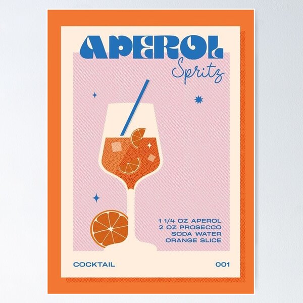Artikel-Vorschau von Aperol Spritz Orange & Pink Kunstdruck, designt und verkauft von luwismirachel.