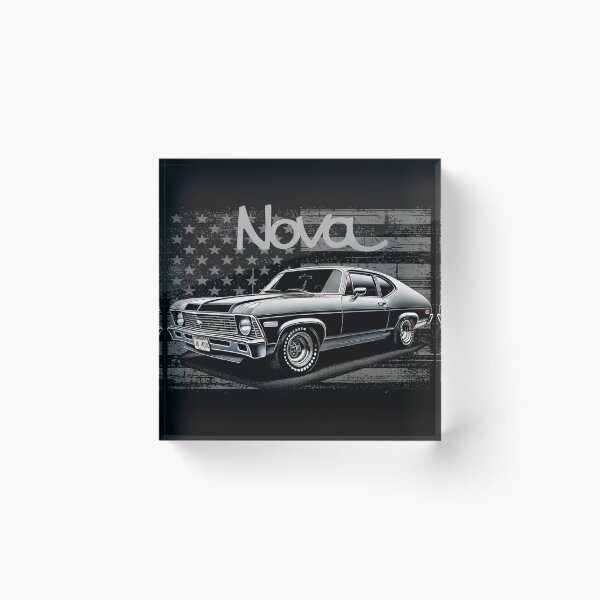 Item preview, 1972 Chevy Nova Muscle Car American Flag Art designed and sold by TheArtOfCar.