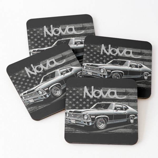 Item preview, 1972 Chevy Nova Muscle Car American Flag Art designed and sold by TheArtOfCar.