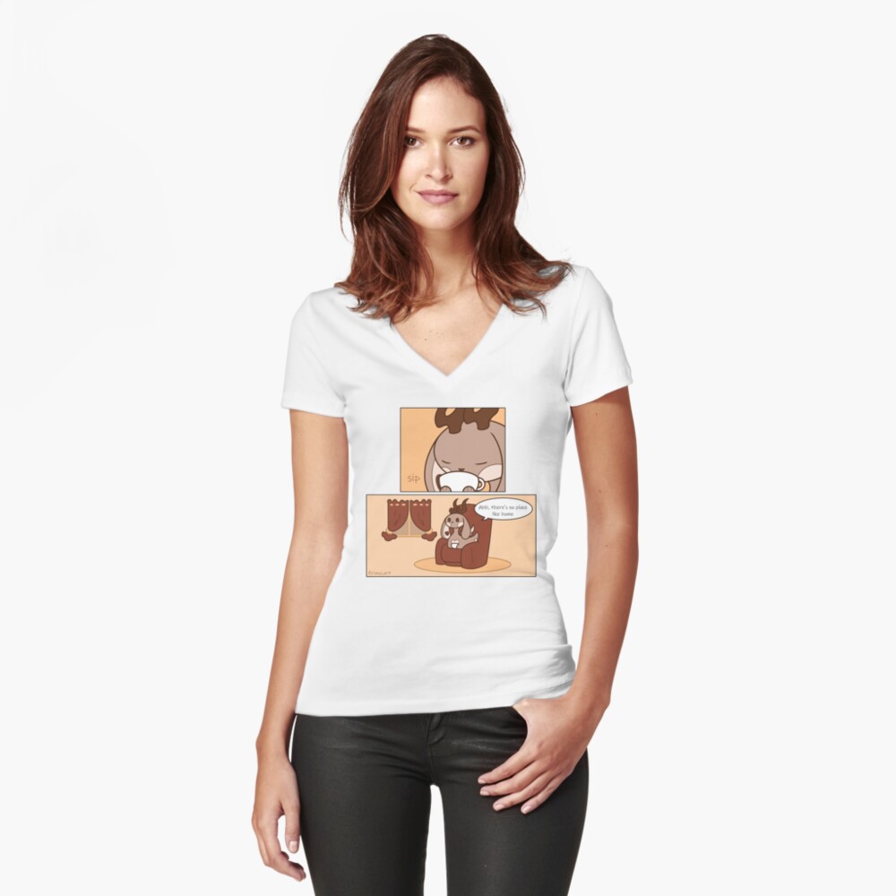 Vista previa del artículo con la obra «Camiseta entallada de cuello en V», diseñado y vendido por Firima.
