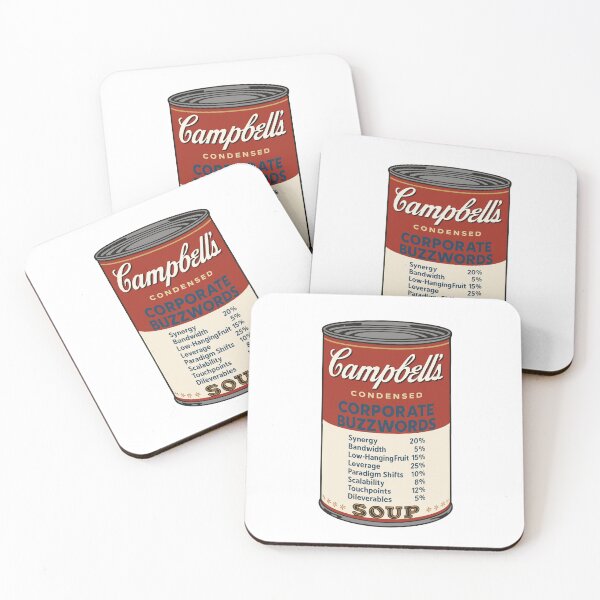 Item preview, Andy Warhol’s Corporate Buzzwords Soup designed and sold by BarelyDesigned.