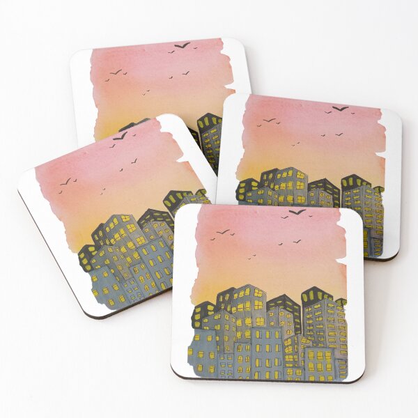 Item preview, Sunset skyline painting  designed and sold by Navkriti.