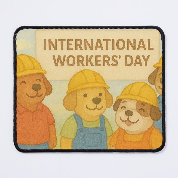 Item preview, Happy International Workers Day, funny dogs designed and sold by Mauswohn.