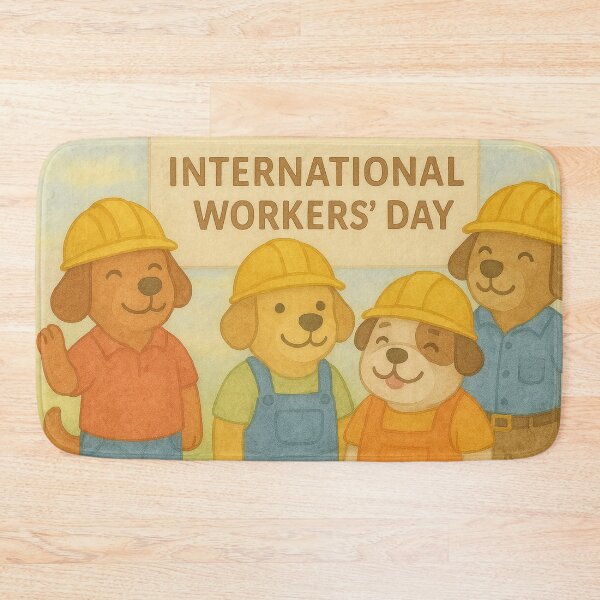 Item preview, Happy International Workers Day, funny dogs designed and sold by Mauswohn.