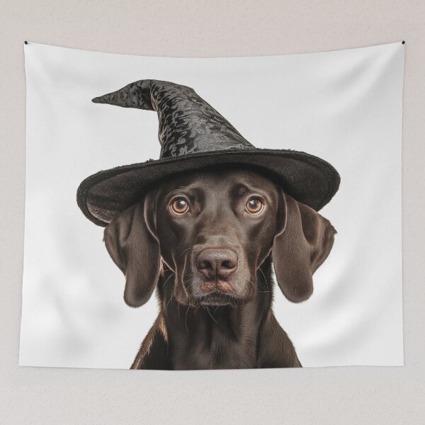 Item preview, Pointer dog Wearing Halloween Witch Hat designed and sold by LazyOwlStore.