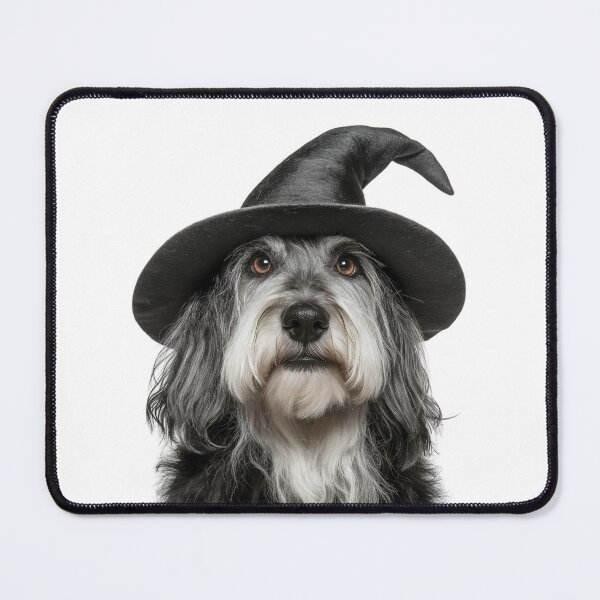 Item preview, Polish Lowland Sheepdog Wearing Halloween Witch Hat designed and sold by LazyOwlStore.