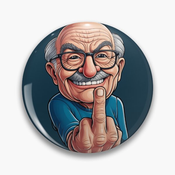 Item preview, Grandpa with glasses showing middle finger designed and sold by HolaJosephina.