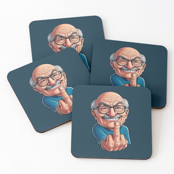 Item preview, Grandpa with glasses showing middle finger designed and sold by HolaJosephina.