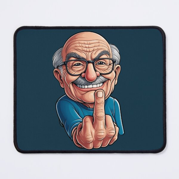 Item preview, Grandpa with glasses showing middle finger designed and sold by HolaJosephina.