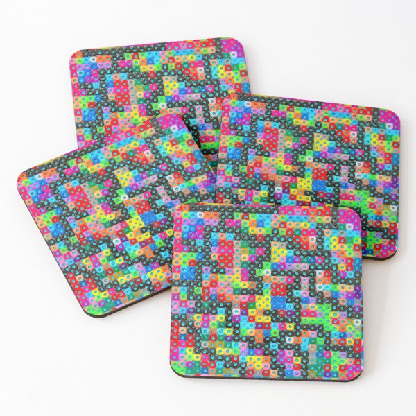Artikelvorschau, Pixel Beads – Bunte Bügelperlen – Neon-Style (Blau) entworfen und verkauft von Vision Illustrated.