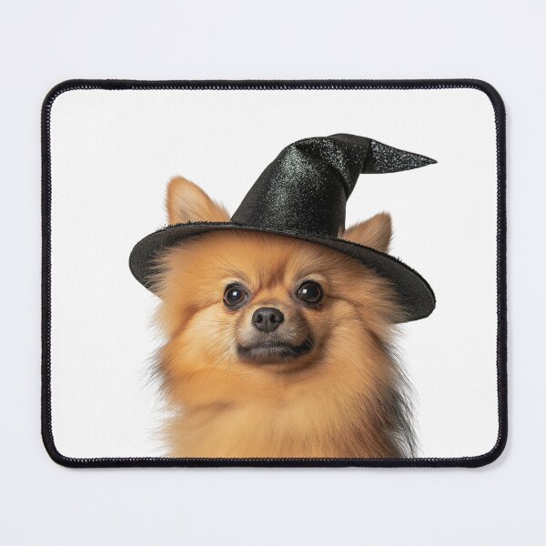 Item preview, Pomeranian Dog Wearing Halloween Witch Hat designed and sold by LazyOwlStore.