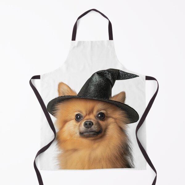 Item preview, Pomeranian Dog Wearing Halloween Witch Hat designed and sold by LazyOwlStore.