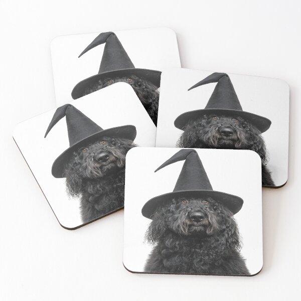 Item preview, Komondor Dog Wearing Halloween Witch Hat designed and sold by LazyOwlStore.