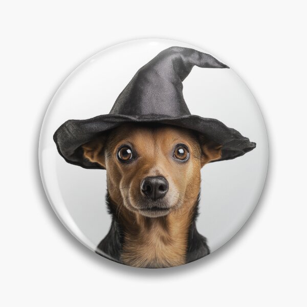 Item preview, Portuguese Podengo Pequeno dog Wearing Halloween Witch Hat designed and sold by LazyOwlStore.