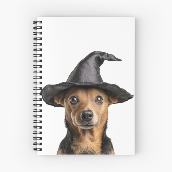 Item preview, Portuguese Podengo Pequeno dog Wearing Halloween Witch Hat designed and sold by LazyOwlStore.