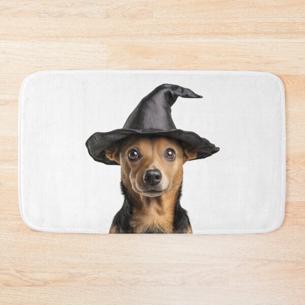 Item preview, Portuguese Podengo Pequeno dog Wearing Halloween Witch Hat designed and sold by LazyOwlStore.