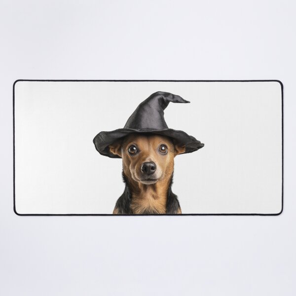 Item preview, Portuguese Podengo Pequeno dog Wearing Halloween Witch Hat designed and sold by LazyOwlStore.