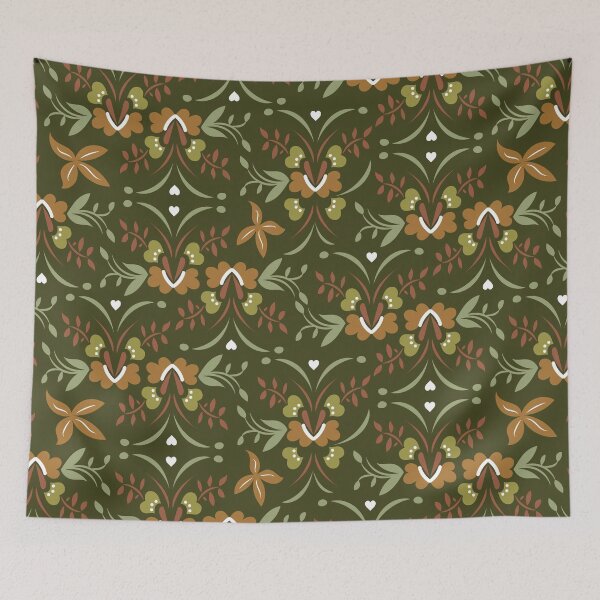 Item preview, Flores de otoño estilizadas de olivo designed and sold by Karin Schön.