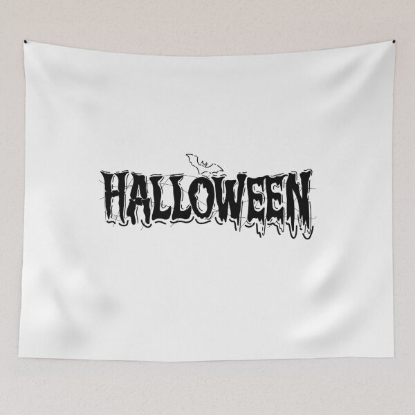 Item preview, HALLOWEEN – Black Dripping Text with Line Art Bat | Spooky Slime-Inspired Design designed and sold by PILEXART.