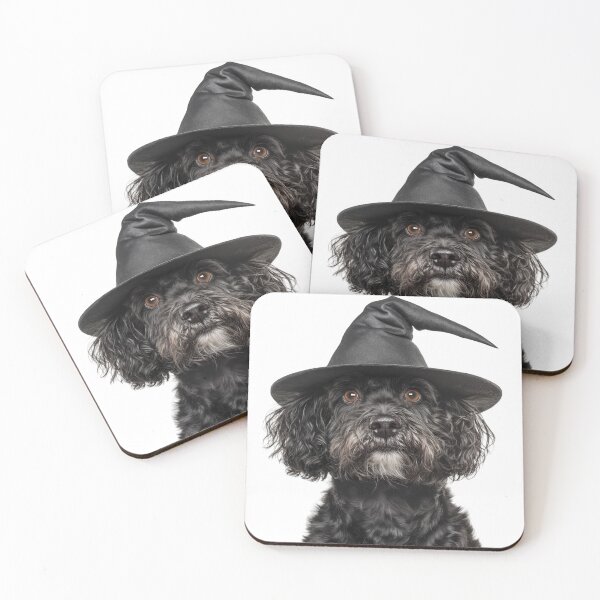 Item preview, Portuguese Water dog Wearing Halloween Witch Hat designed and sold by LazyOwlStore.