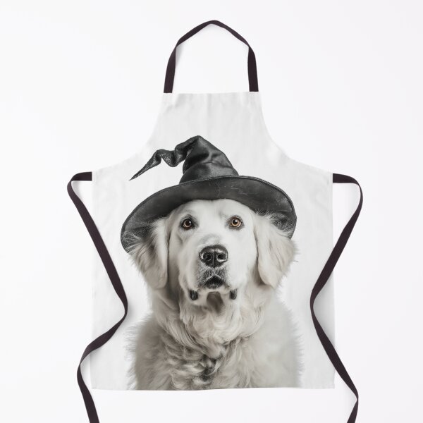 Item preview, Kuvasz Dog Wearing Halloween Witch Hat designed and sold by LazyOwlStore.