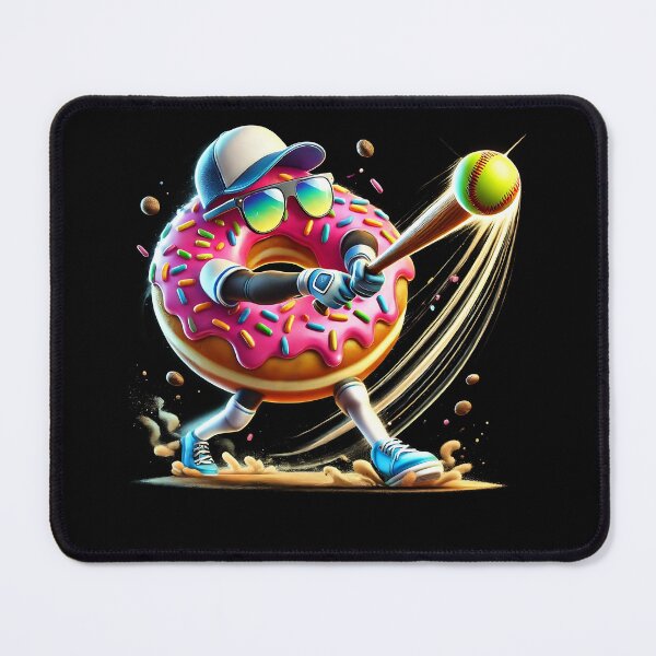 Item preview, Donut Playing Softball Donut Lover Softball Player designed and sold by Kimberley King Art King Art.