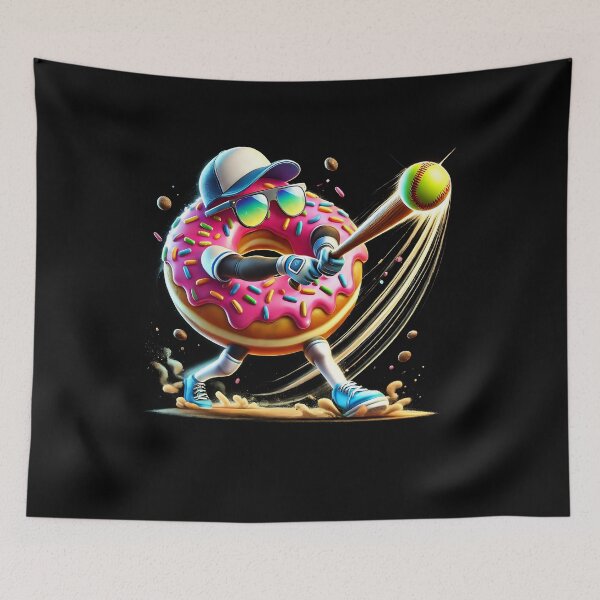 Item preview, Donut Playing Softball Donut Lover Softball Player designed and sold by Kimberley King Art  King Art.