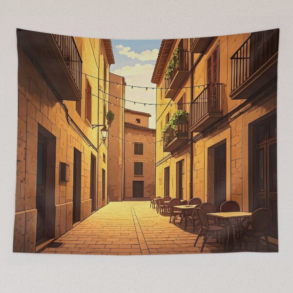Item preview, Palma de Mallorca: Sunset at the Old Town Café designed and sold by LSVart.