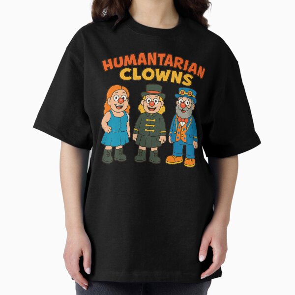 Humanitarian Clowns Cartoon Oversized T-Shirt