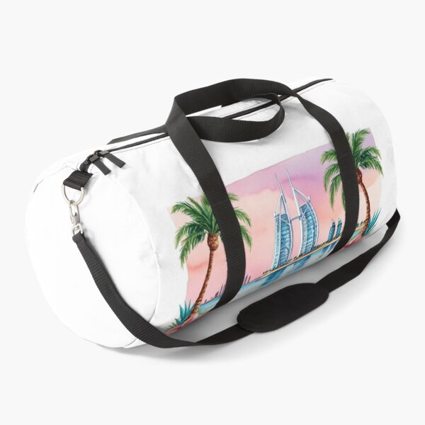 Item preview, Manama Bahrain Watercolor Mug - Tropical Icon Skyscraper and Palm Trees designed and sold by StormArte.